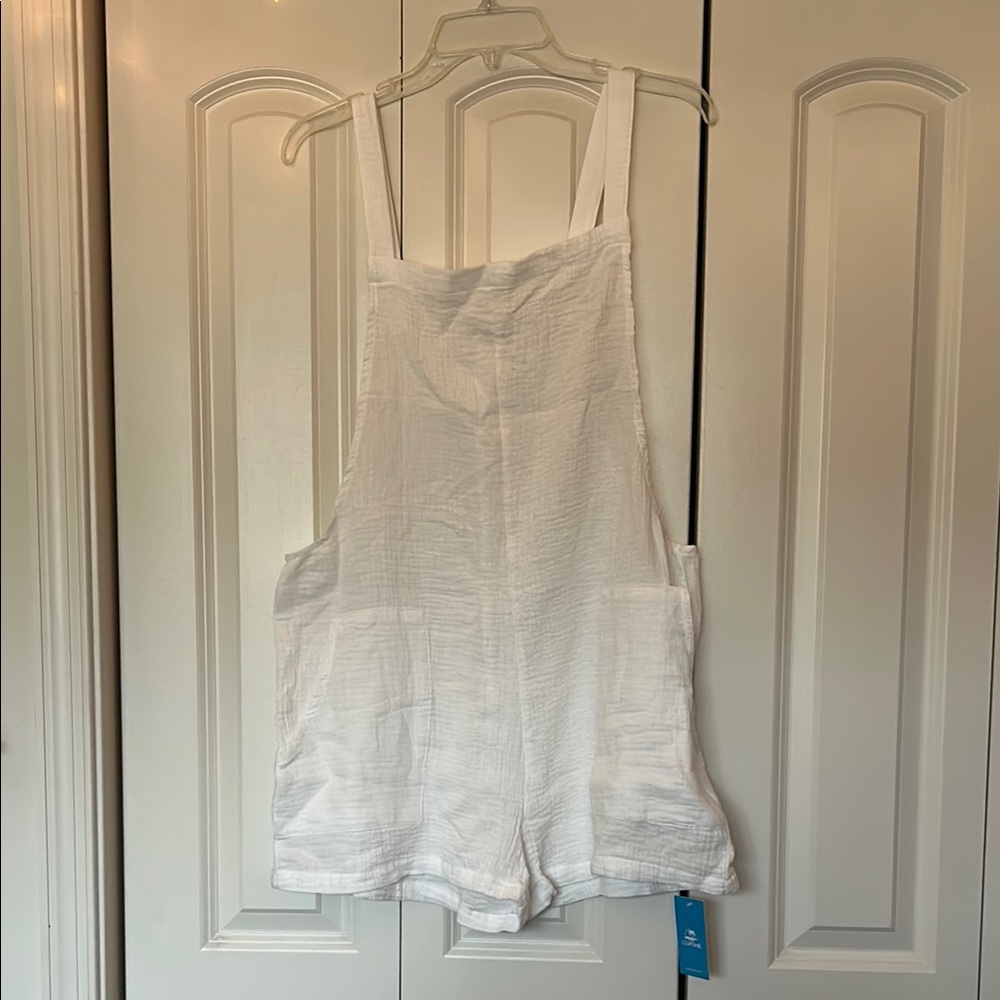 Women's White Sleeveless Romper